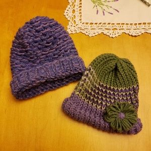 TWO Snugs! Beanie ☆ Kids Hand Knit Vegan Hat ☆